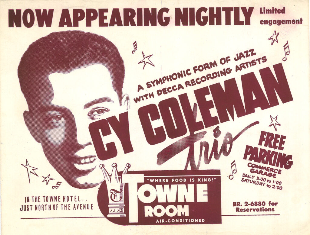 Cy Coleman trio at The Towne Room